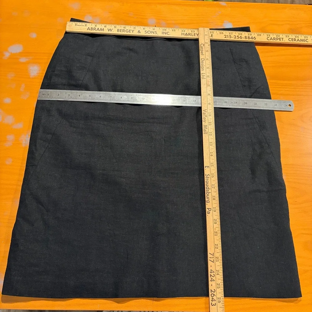 Chadwicks of Boston Black Linen Blend Pencil Skirt 16 Tall Lined Timeless Office - Picture 8 of 9